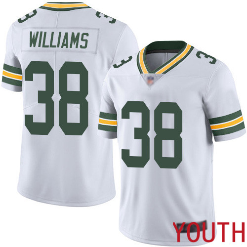 Green Bay Packers Limited White Youth #38 Williams Tramon Road Jersey Nike NFL Vapor Untouchable
